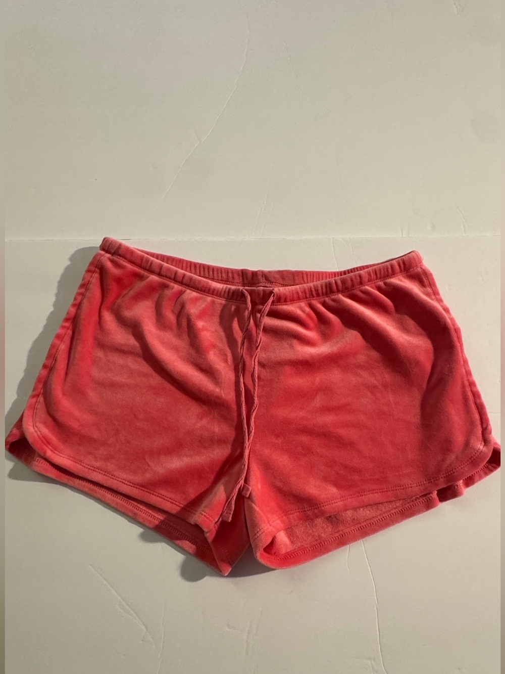cupcakes & cashmere Coral Pink Velour Lounge Shorts